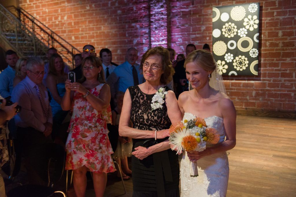 Bride Walking Down Aisle with Mother