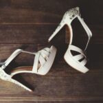 White Heel Wedding Shoes with Jewels