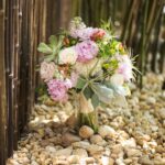 White, Pink and Green Floral Wedding Bouquet