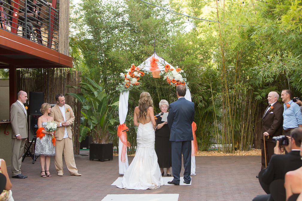 beautiful courtyard ceremonies at historic wedding venue NOVA 535 downtown St. Pete