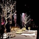 Crystal Rhinestone Tree Centerpieces at Wedding Reception | Downtown St. Pete Wedding Venue NOVA 535