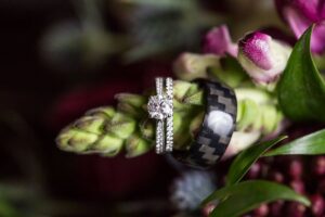 Bride and Groom Wedding, Engagement Rings Portrait