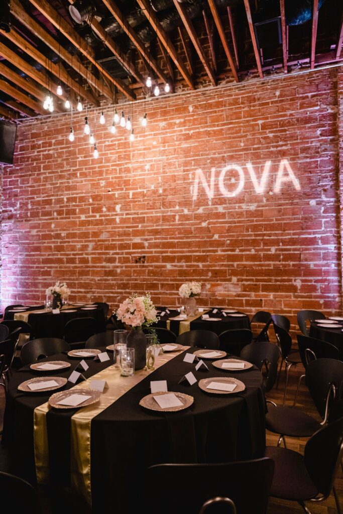 Black and Gold 1920s Great Gatsby Inspired Wedding Reception | St Petersburg Event Venue Nova 535