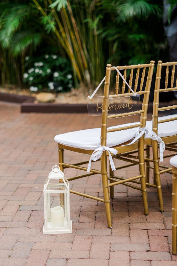 Elegant White and Gold Wedding Ceremony In Bamboo Courtyard | Tampa Bay Event Venue Nova 535