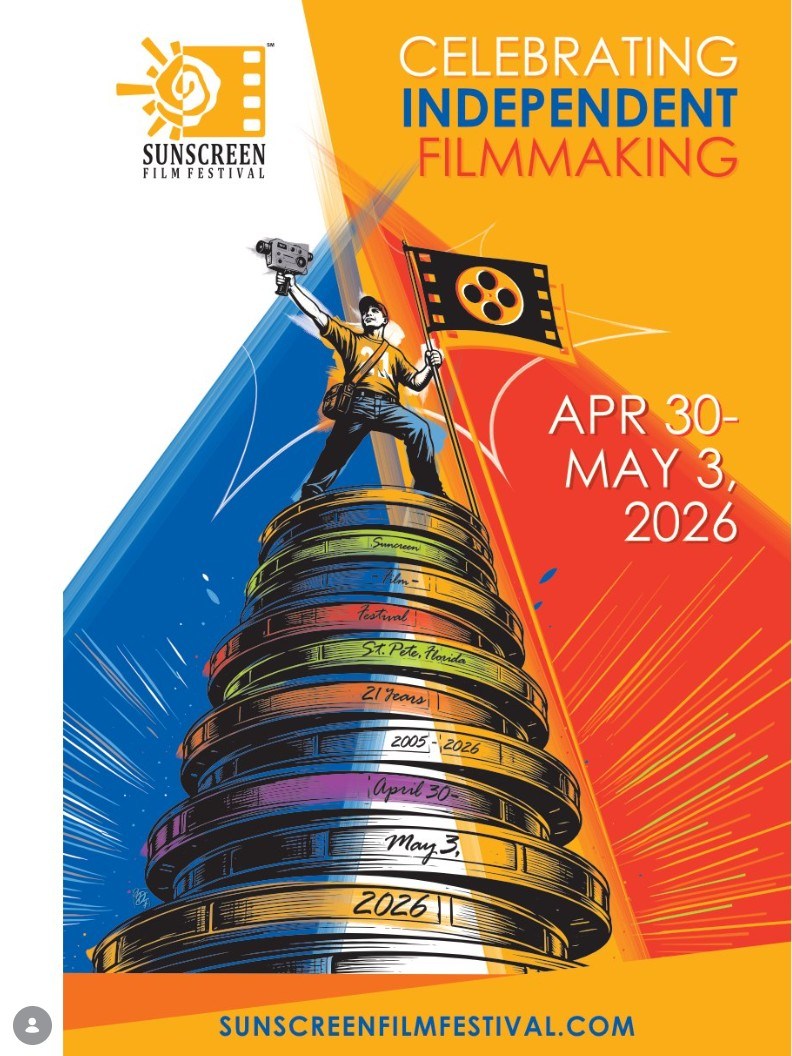 April 30, 2026 at historic St Pete venue NOVA 535 is the Annual Sunscreen Film Festival OPENING NIGHT PARTY, 9pm--12am, join us!