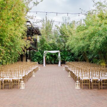 Elegant White and Gold Wedding Ceremony In Bamboo Courtyard | Tampa Bay Event Venue Nova 535