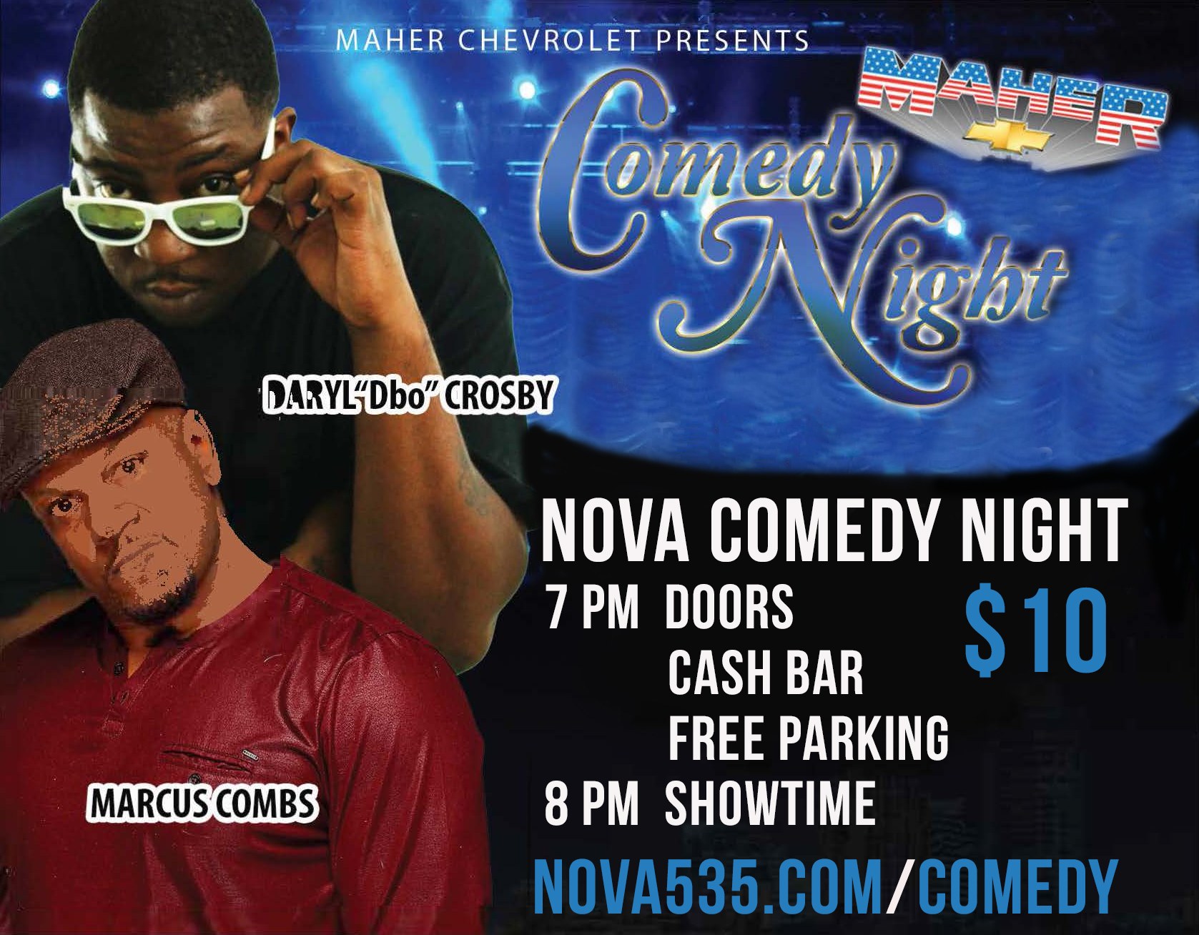 Thursday February 21, 2019 it's NOVA COMEDY NIGHT at historic downtown St. Pete venue NOVA 535. Doors 7 pm Showtime 8 pm.