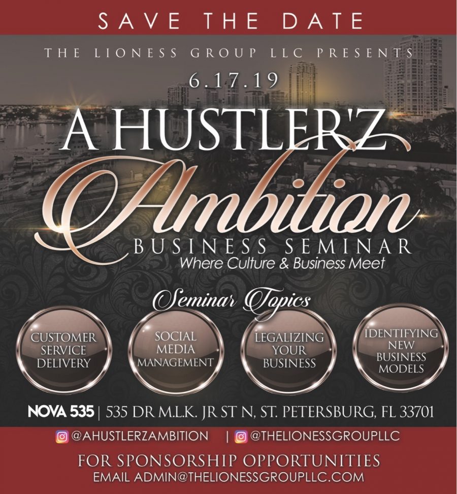 2019 06-17 A Hustlerz Ambition Business Seminar at downtown St. Pete venue NOVA 535 - flyer