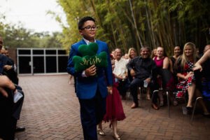Wedding ceremony in bamboo gardens at NOVA 535 in St. Pete