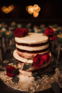 Naked red velvet wedding cake